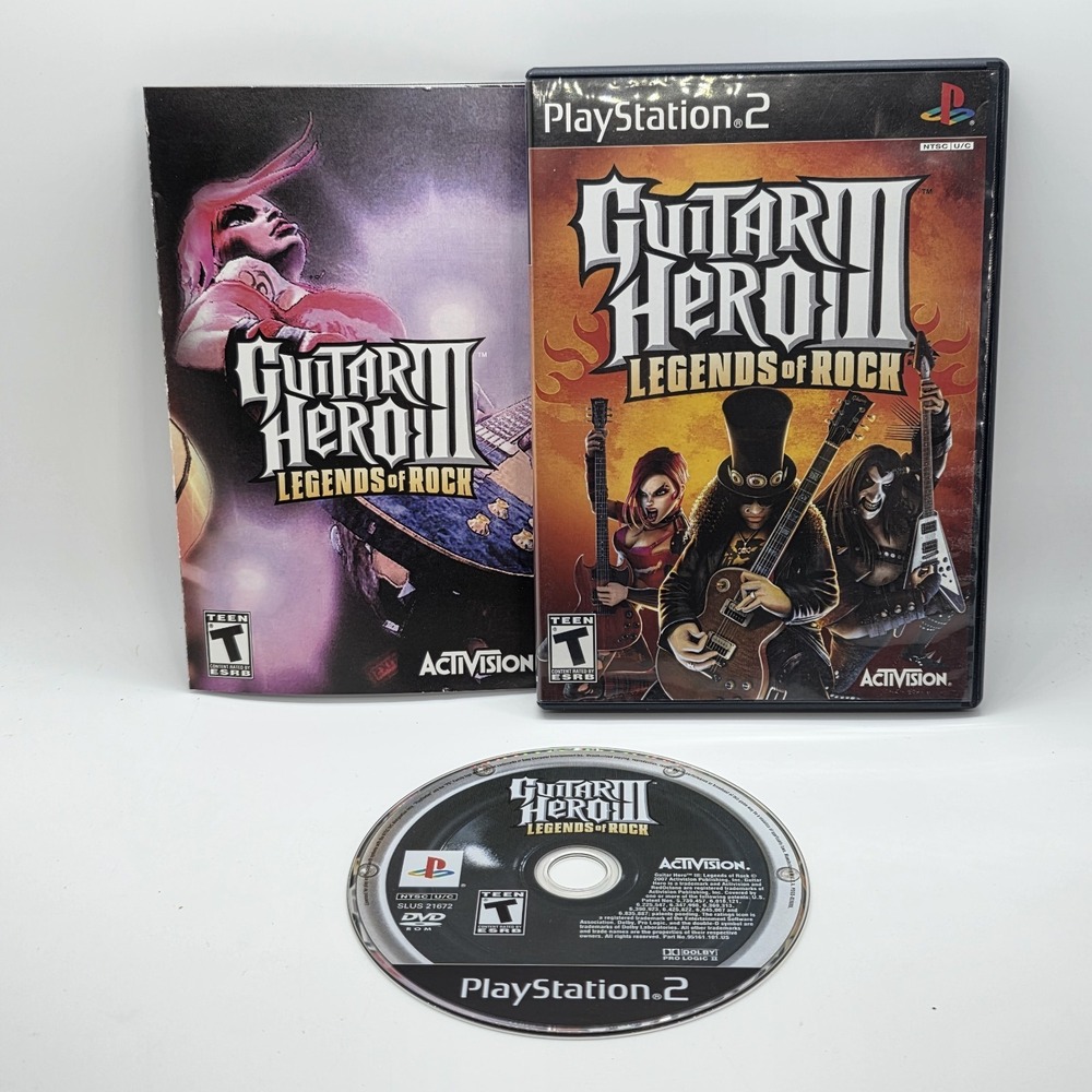 Guitar‎ Hero 3 III Legends of Rock PS2 CIB with Manual PlayStation 2 Complete